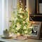 Summer Decor, 22 Inch Artificial Tabletop Tree with White Daisy Eucalyptus Lavender Silk Floral, 20 LED Warm Light, Linen Base Timer - Easy DIY Home Decor for Party, Holiday, Table Bedroom